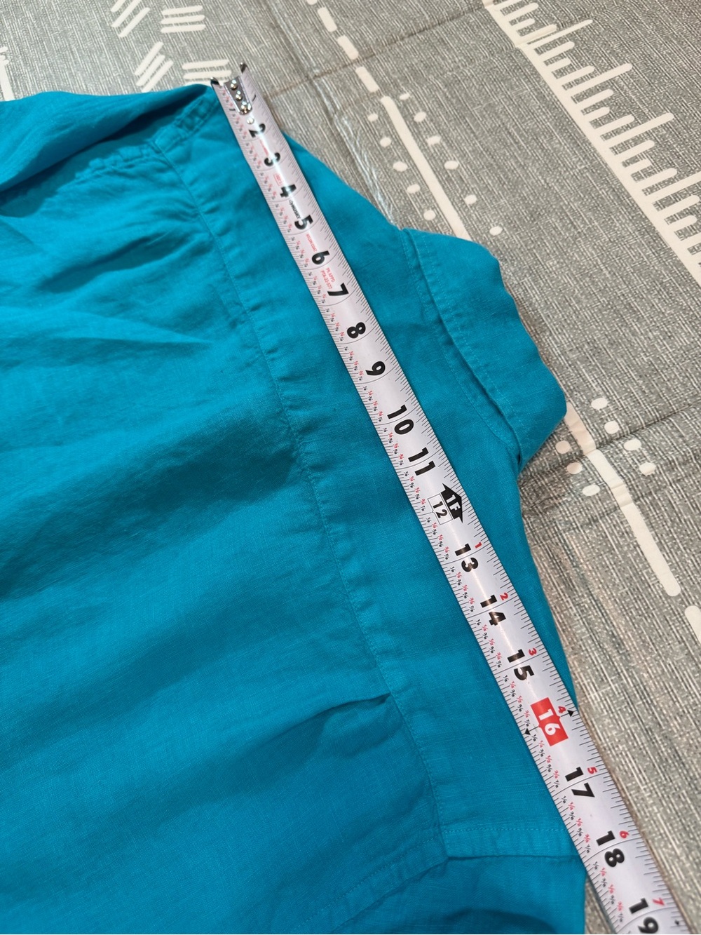 Vilebrequin Caroubis 100% Linen Shirt Lagon Turquoise Blue Medium - Picture 7 of 10